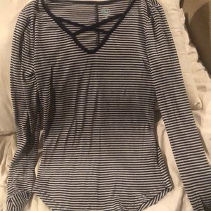 striped crossed shirt